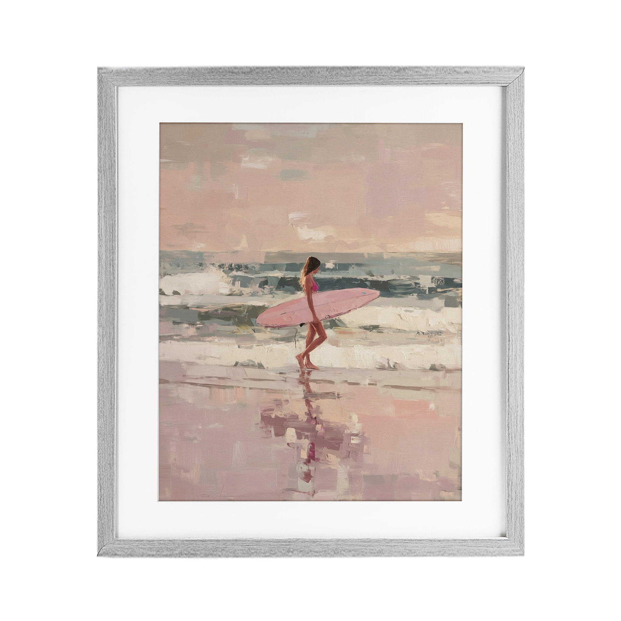 Stupell Industries Rider Of The Waves Gray Framed Print Under Glass, design by Svetlana Aleynikova
