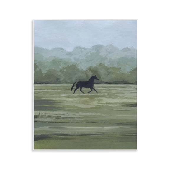 Stupell Industries Rider's Shadow Horse Landscape & Nature Painting Unframed Art Print Wall Art, 11 x 14