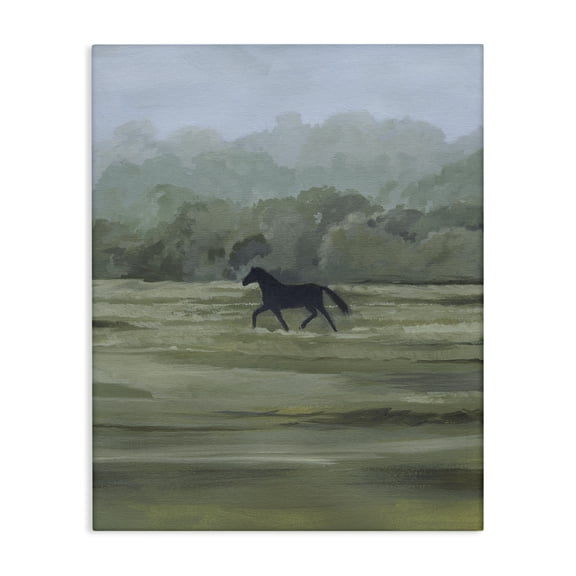 Stupell Industries Rider's Shadow Silhouette Landscape & Nature Painting Wrapped Canvas Canvas Art Print Wall Art, 24 x 30