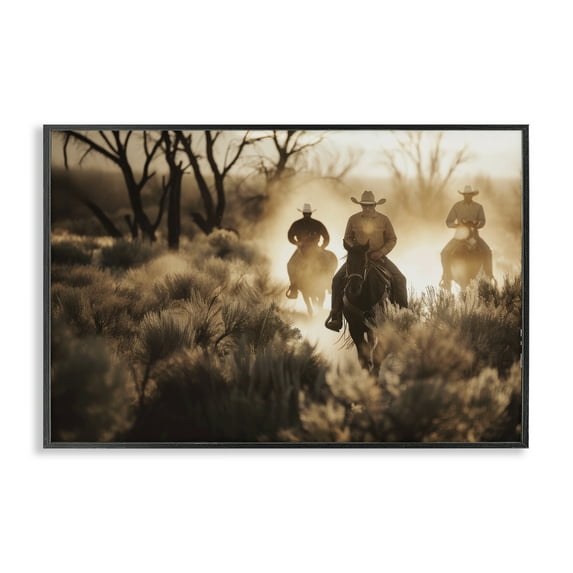 Stupell Industries Riders Of The West Black Framed Giclee Art design by Lazar Studio, 20 x 30