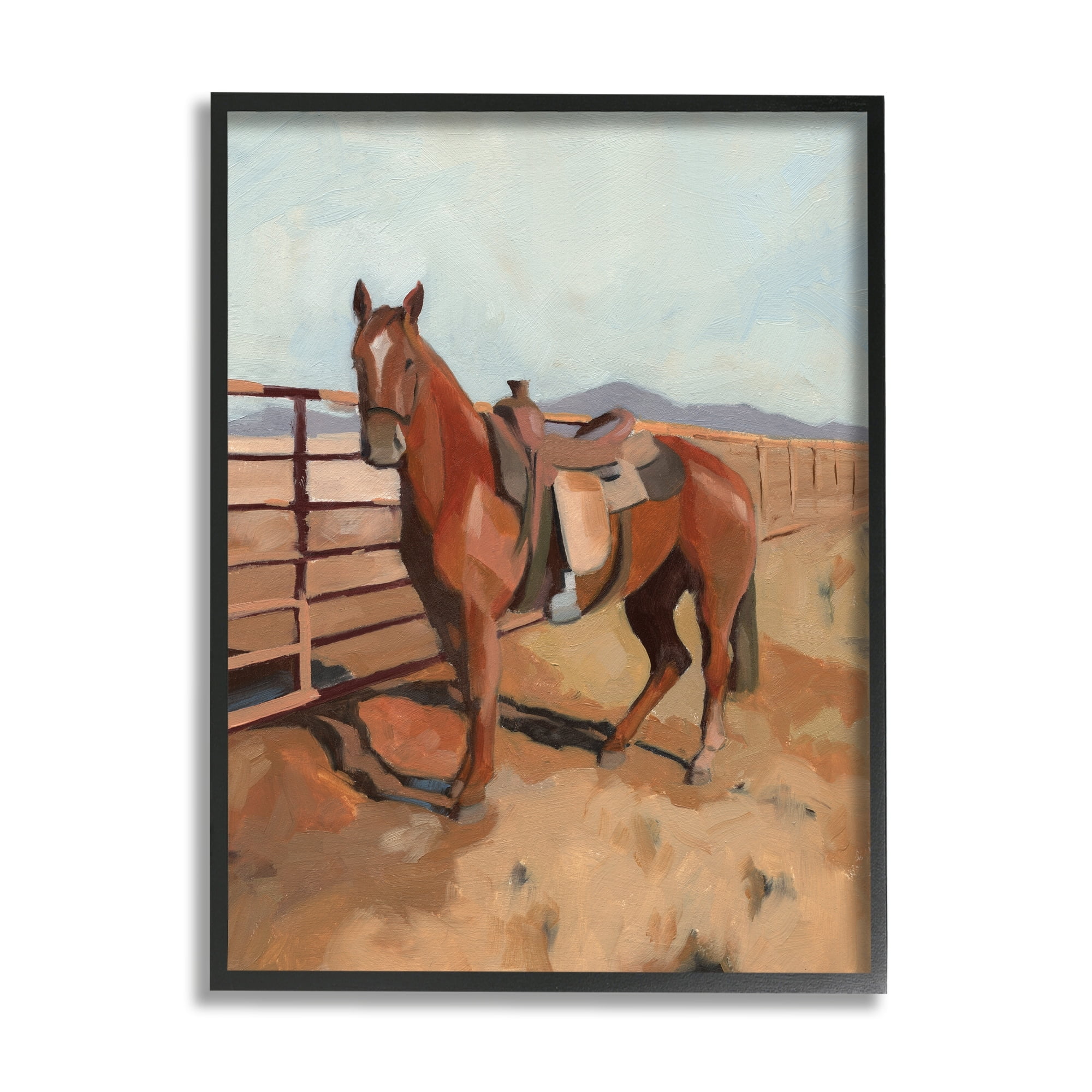 Stupell Industries Riding Horse Southwestern Farm Field Mountainside Fence, 11 x 14, Design by Jacob GreenÂ&nbsp;