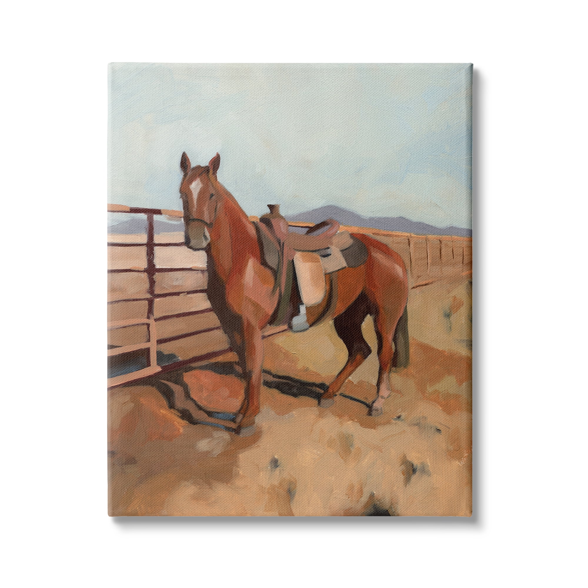 Stupell Industries Riding Horse Southwestern Farm Field Mountainside Fence, 24 x 30, Design by Jacob GreenÃÂ&nbsp;