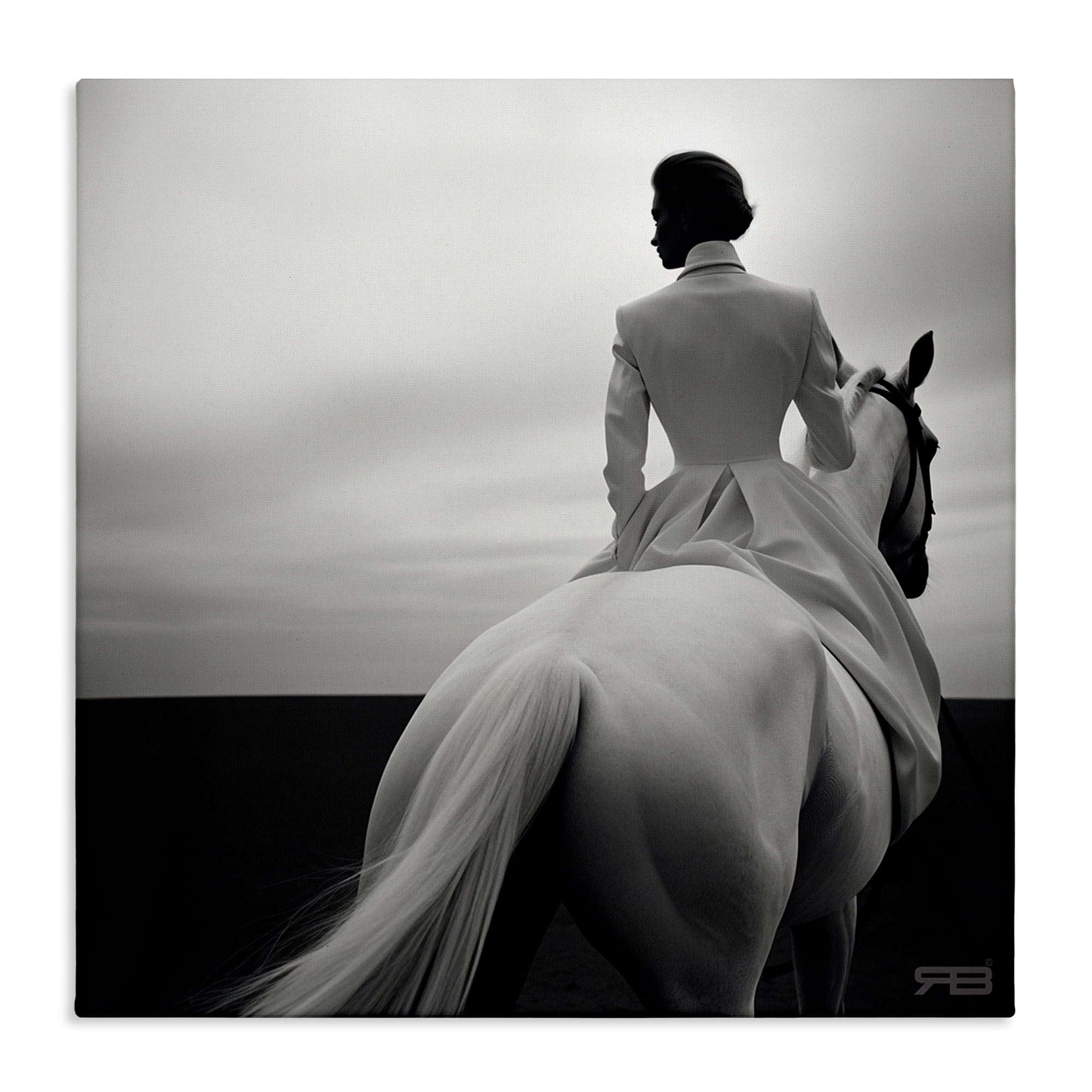 Stupell Industries Riding Horse into Horizon People Painting Wrapped Canvas Art Print Wall Art, 24 x 24