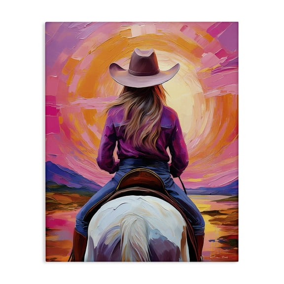 Stupell Industries Riding Into The Sunset Canvas Wall Art design by Susan Ball, 48 x 36