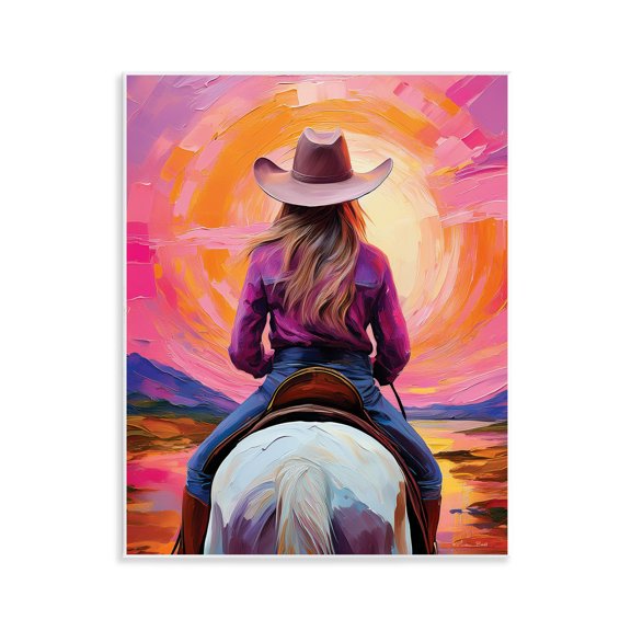 Stupell Industries Riding Into The Sunset Wall Plaque Art design by Susan Ball, 14 x 11