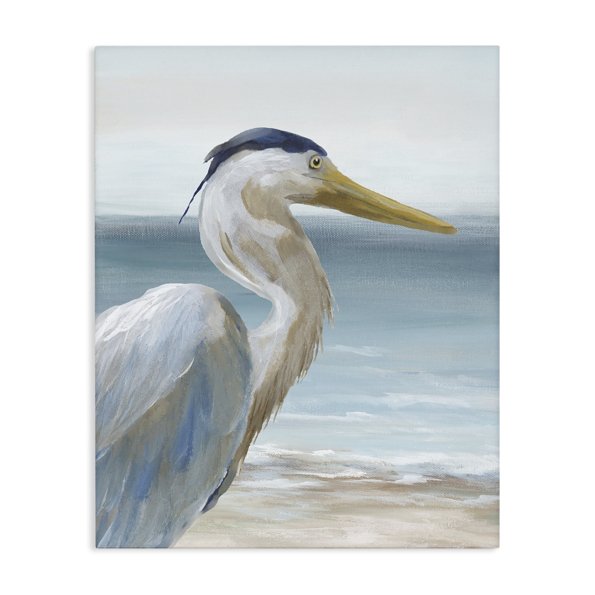 Stupell Industries Right Gazing Heron Canvas Wall Art, design by Nan