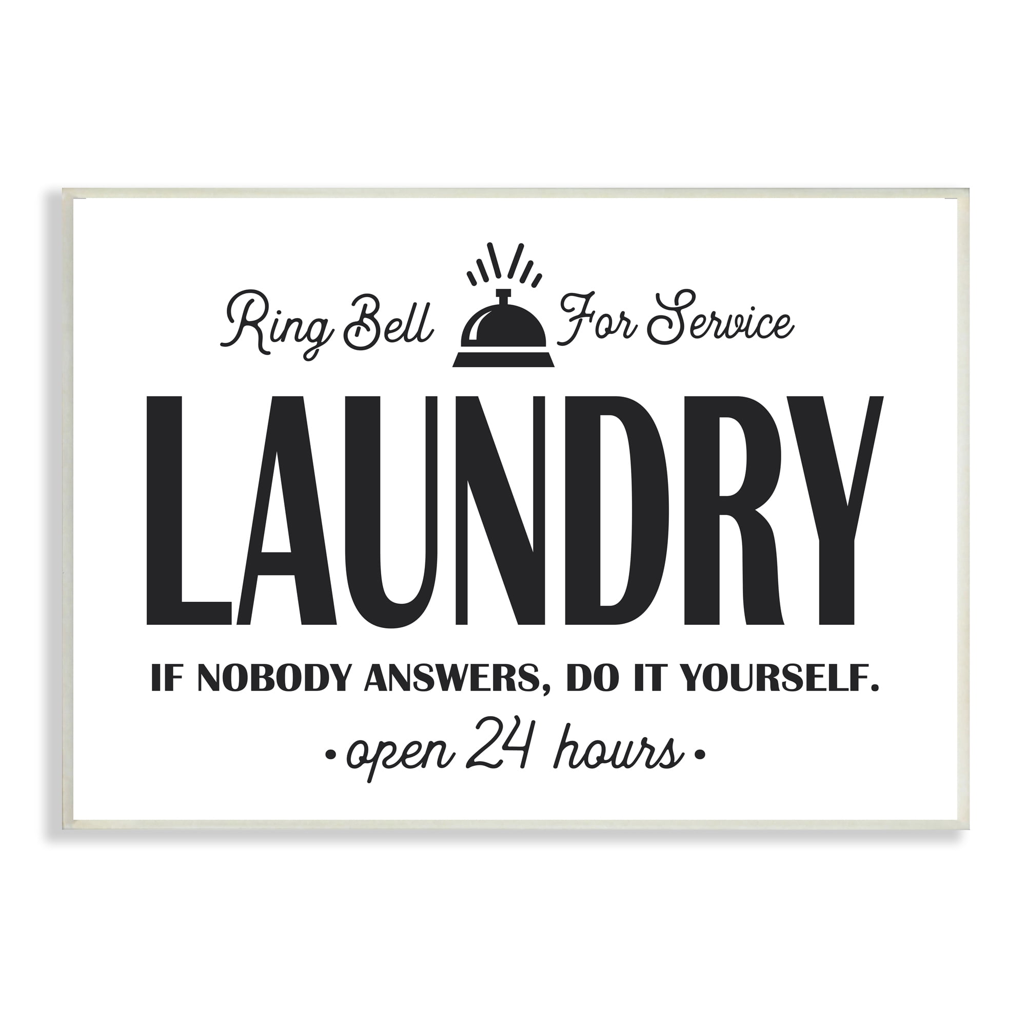 Stupell Industries Ring Bell for Service Sign Sassy Laundry Phrase, 13 x 19, Designed by Lettered and Lined