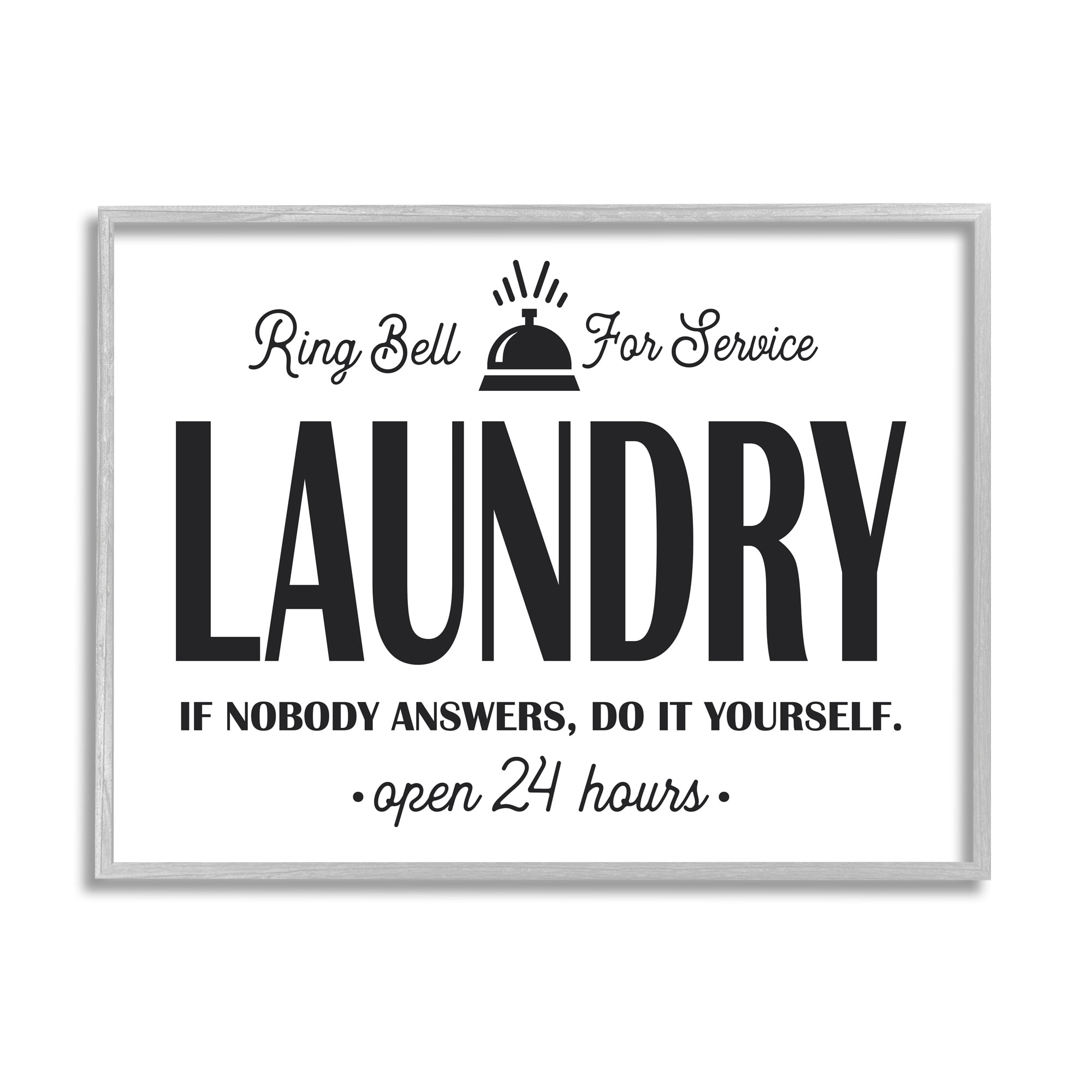 Stupell Industries Ring Bell for Service Sign Sassy Laundry Phrase, 24 x 30, Designed by Lettered and Lined