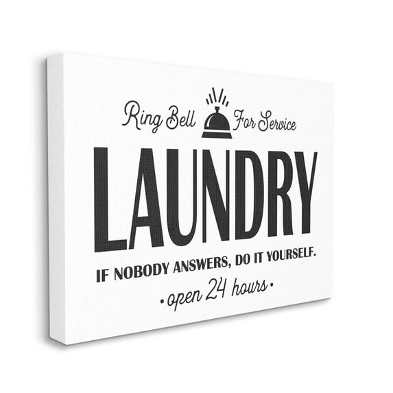 Stupell Industries Ring Bell for Service Sign Sassy Laundry Phrase, 36 x 48, Designed by Lettered and Lined