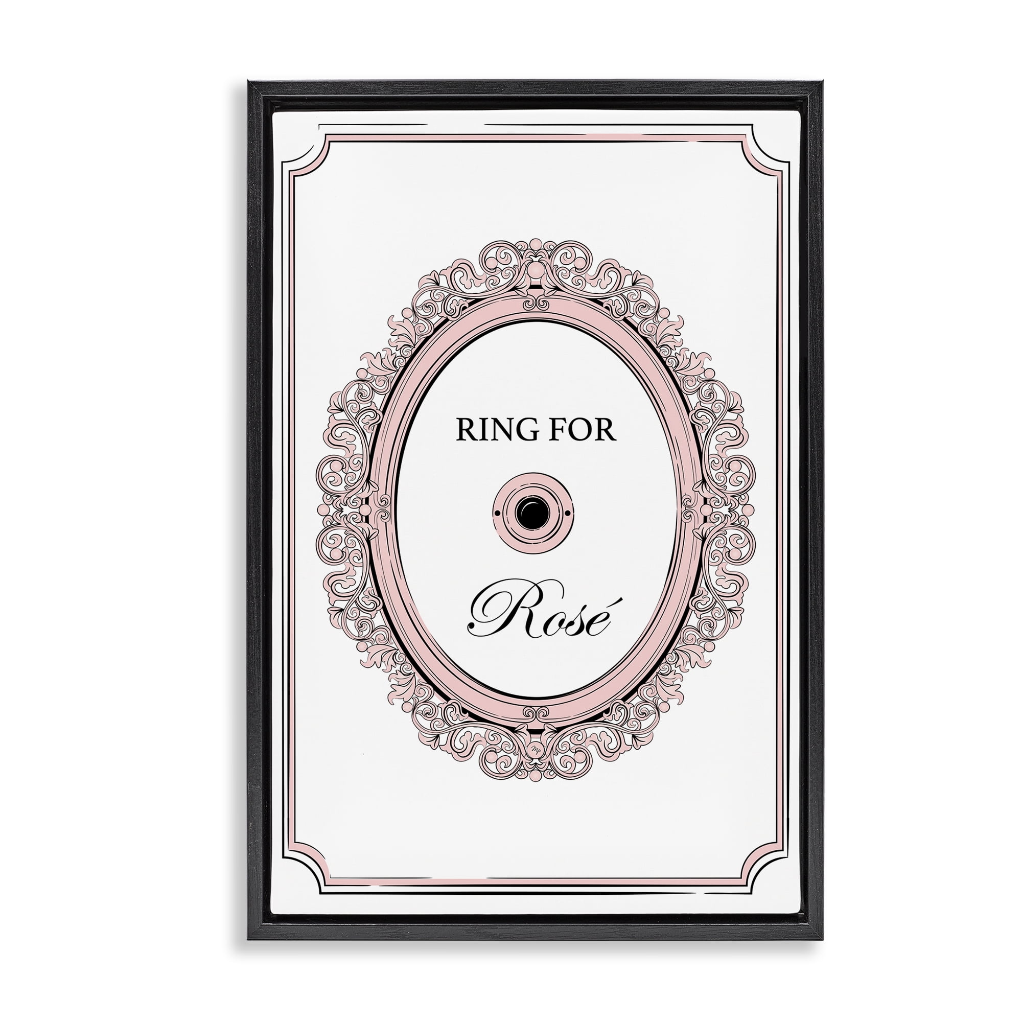 Stupell Industries Ring for Rose Food & Beverage Painting Black Floater Framed Canvas Art Print Wall Art, 21 x 31
