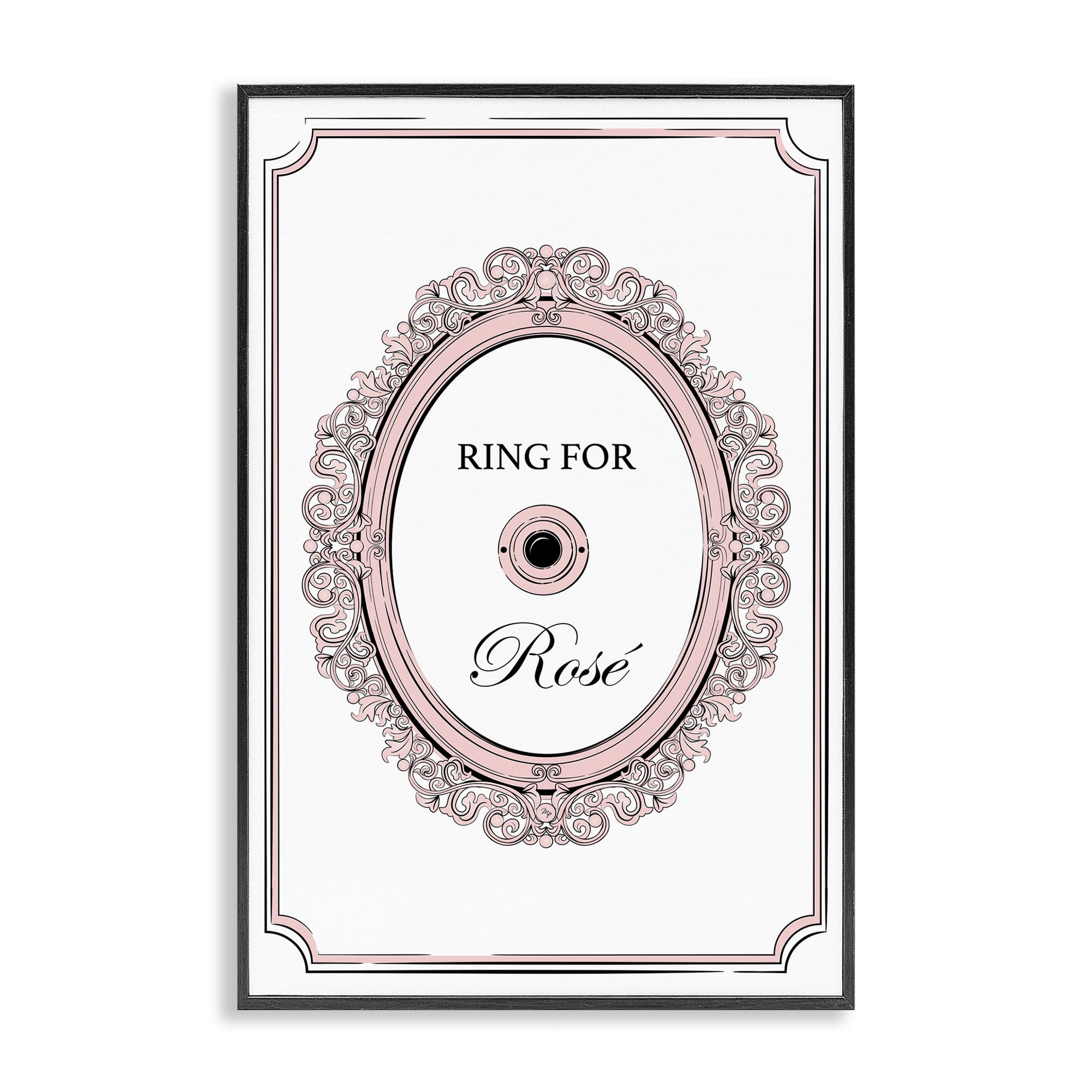 Stupell Industries Ring for Rose Food & Beverage Painting Black Framed Art Print Wall Art, 12 x 18