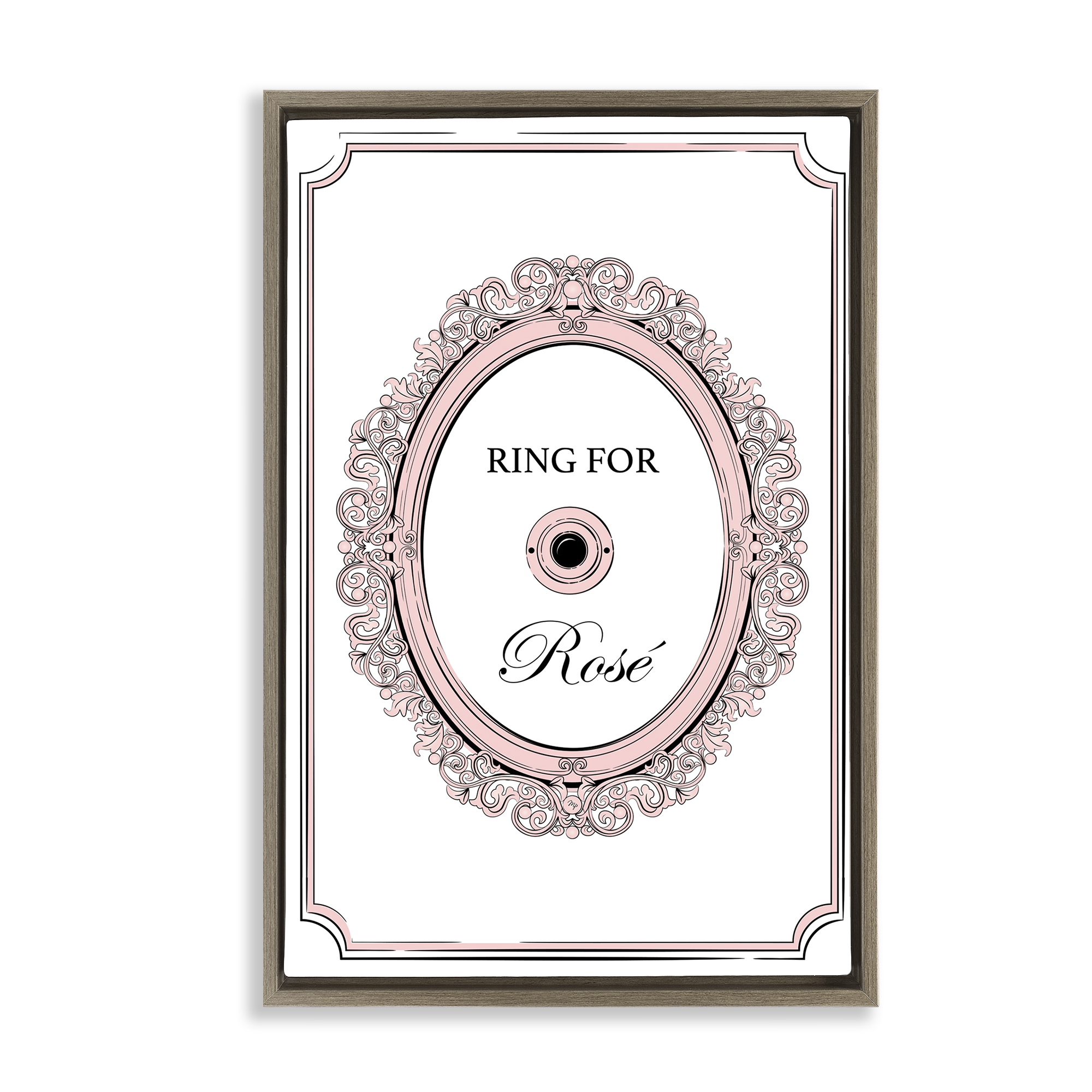 Stupell Industries Ring for Rose Food & Beverage Painting Brown Floater Framed Canvas Art Print Wall Art, 21 x 31