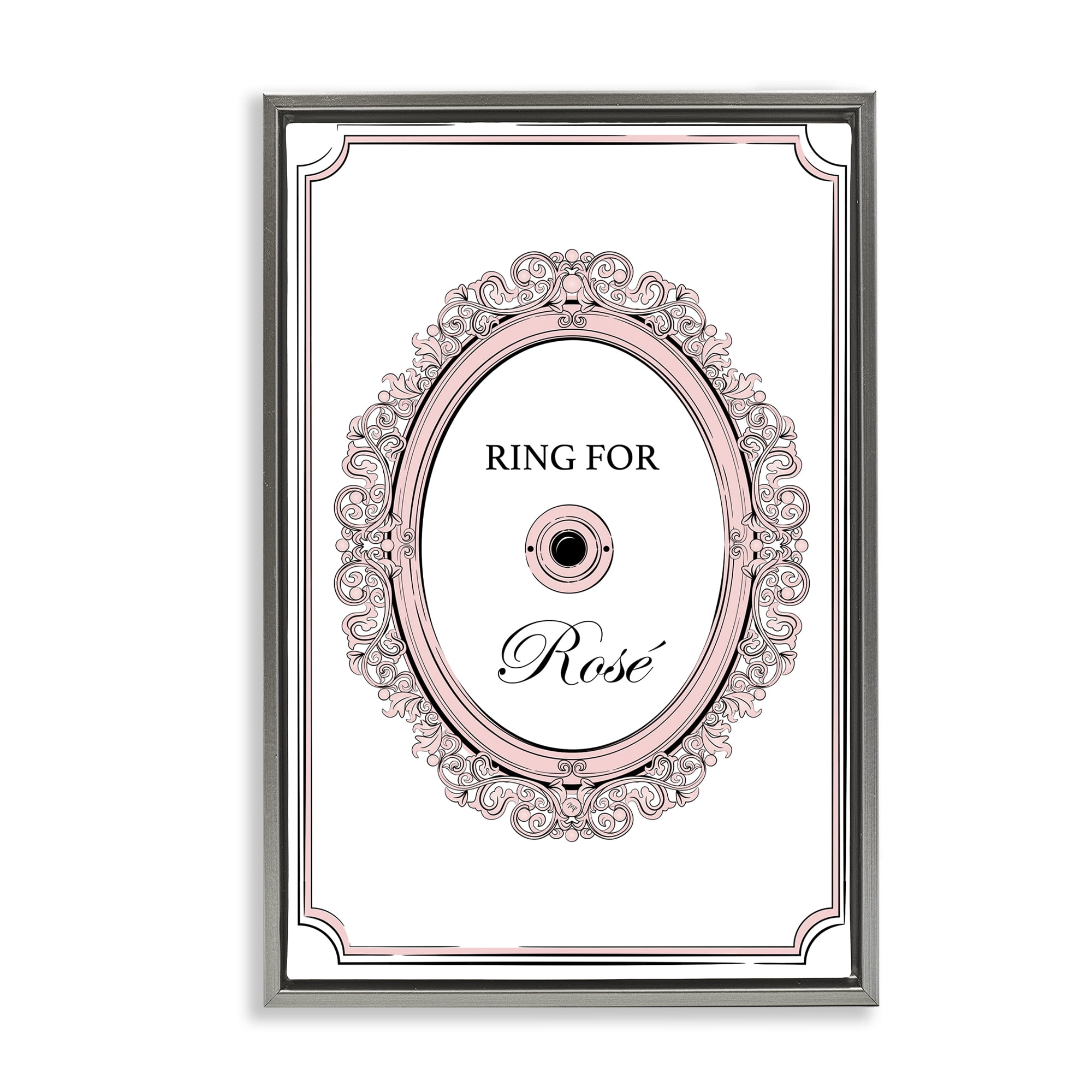 Stupell Industries Ring for Rose Food & Beverage Painting Gray Floater Framed Canvas Art Print Wall Art, 17 x 25