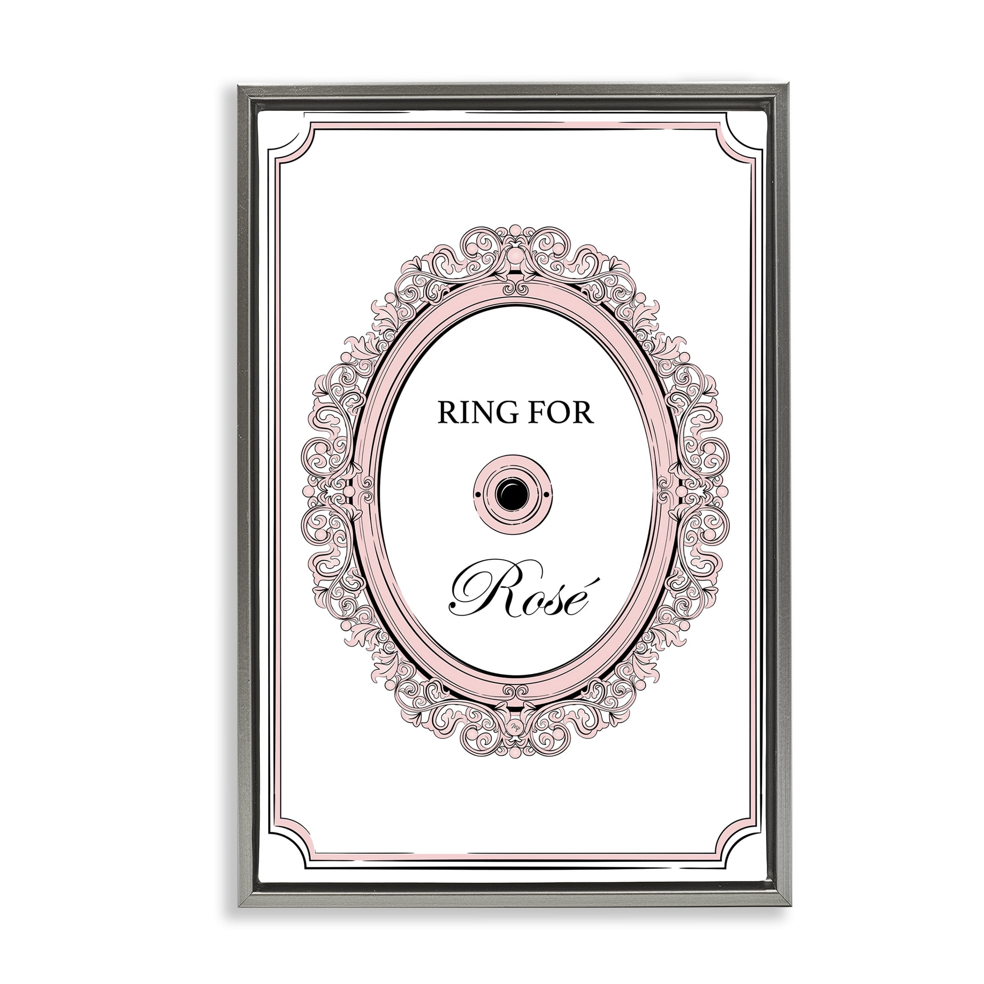 Stupell Industries Ring for Rose Food & Beverage Painting Gray Floater Framed Canvas Art Print Wall Art, 21 x 31