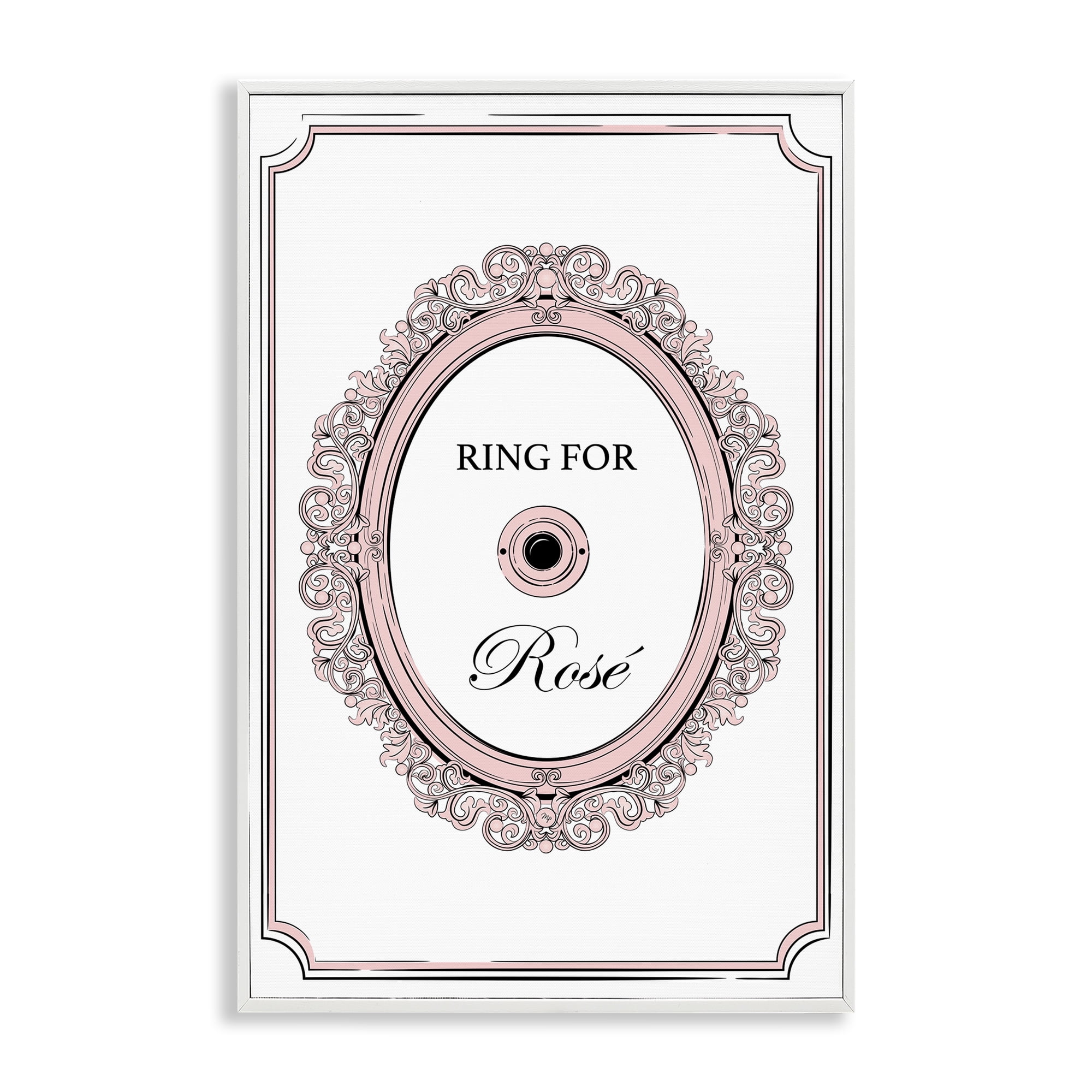 Stupell Industries Ring for Rose Food & Beverage Painting White Framed Art Print Wall Art, 12 x 18