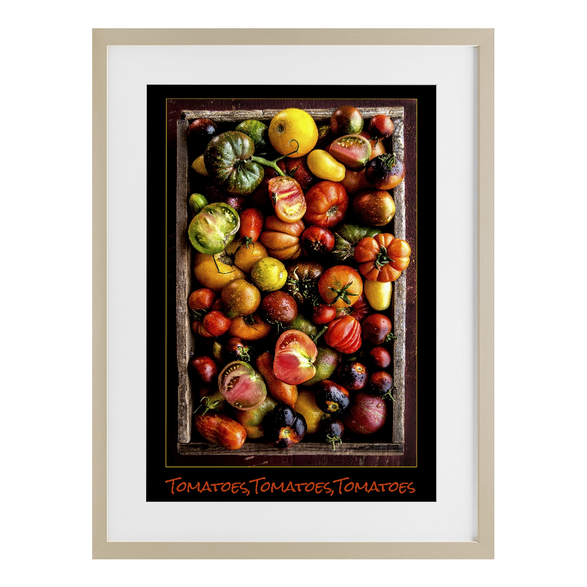 Stupell Industries Ripe & Bountiful Tomato Harvest Birch Framed Print Under Glass, design by Carl Kravats