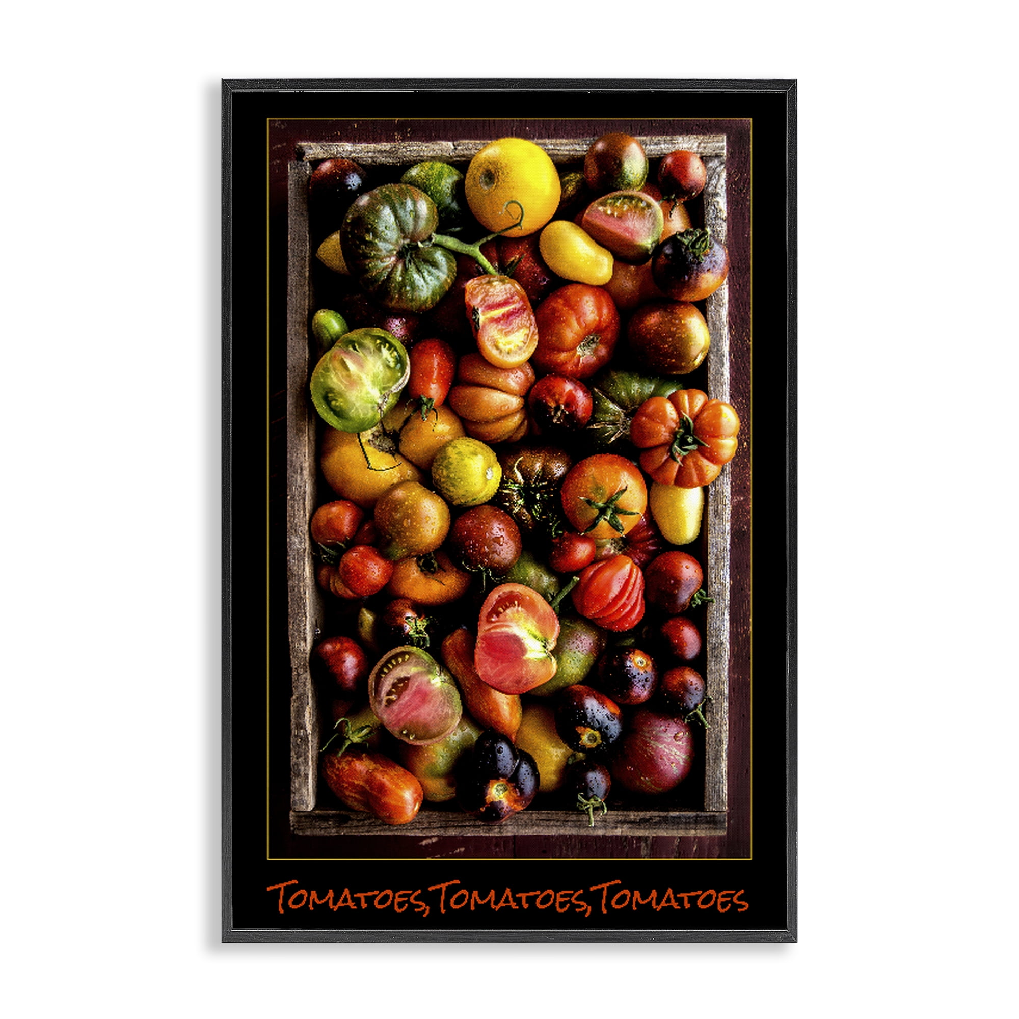 Stupell Industries Ripe & Bountiful Tomato Harvest Black Framed Giclee Art, design by Carl Kravats