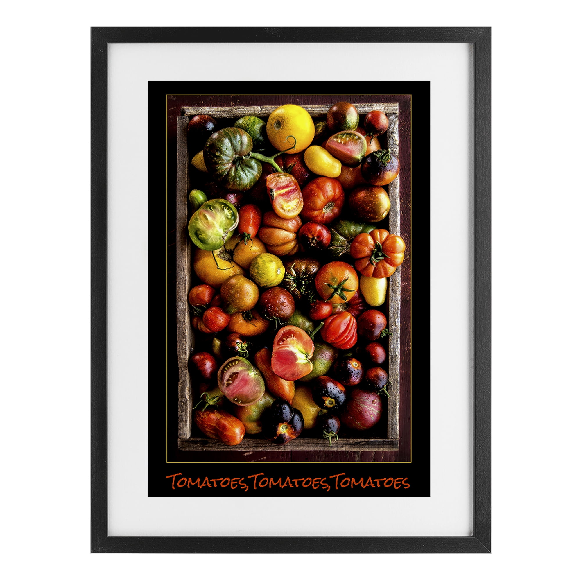 Stupell Industries Ripe & Bountiful Tomato Harvest Black Framed Print Under Glass, design by Carl Kravats