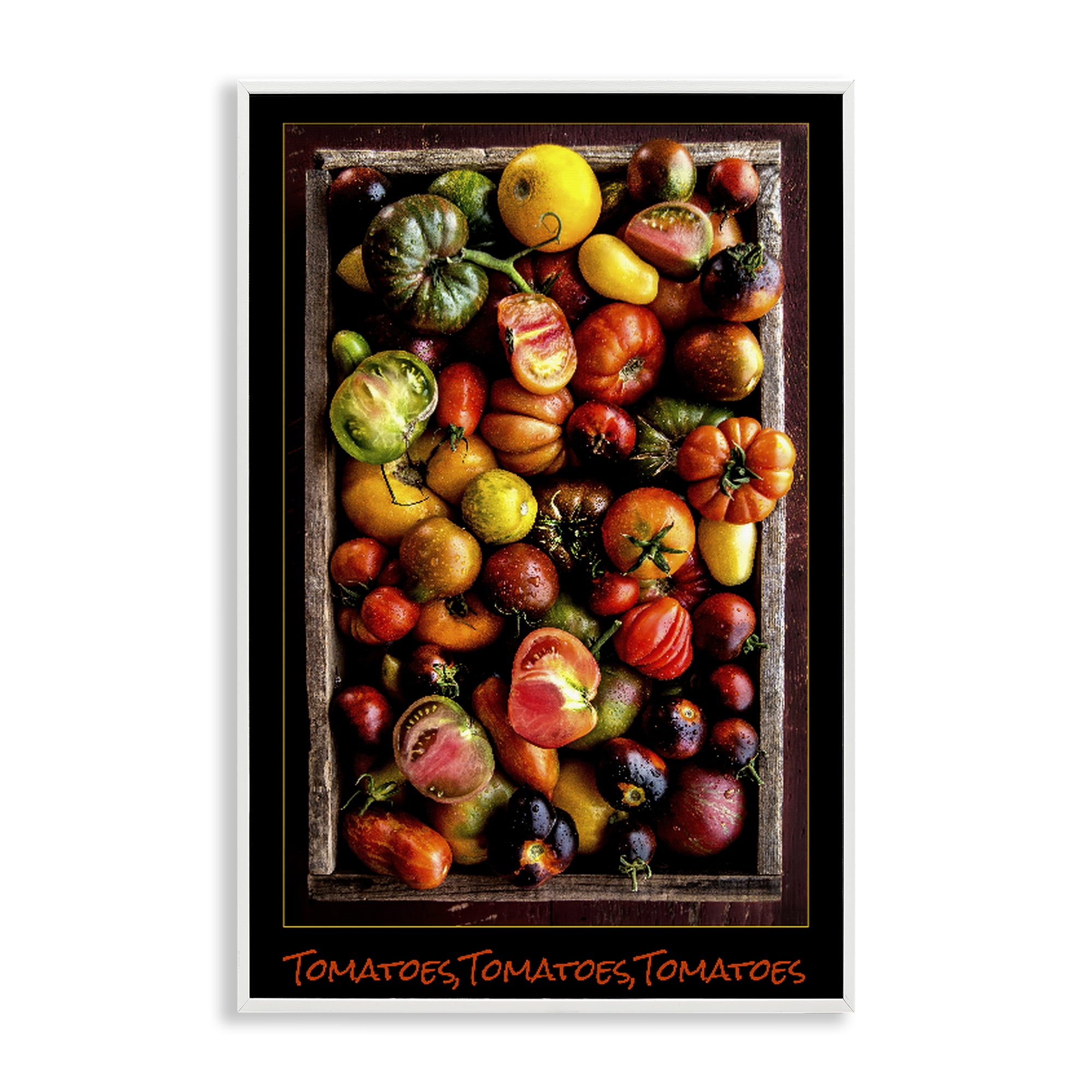 Stupell Industries Ripe & Bountiful Tomato Harvest White Framed Giclee Art, design by Carl Kravats