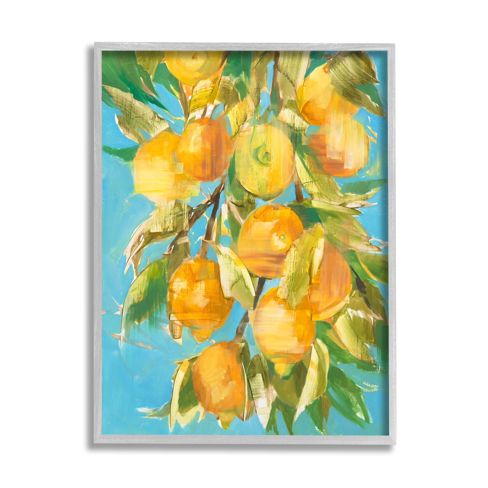 Stupell Industries Ripe Lemon Tree Distortion Yellow Blue Green, 24 x 30,Design by Liz Jardine