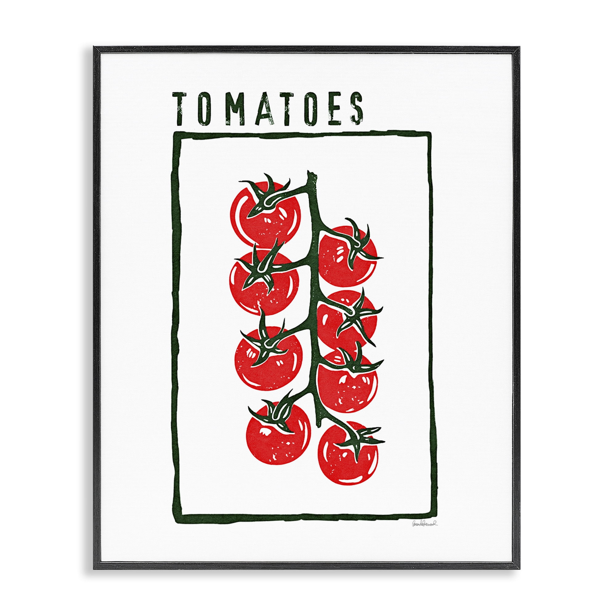 Stupell Industries Ripe Tomatoes Cluster Black Framed Giclee Art, design by Amanda Greenwood