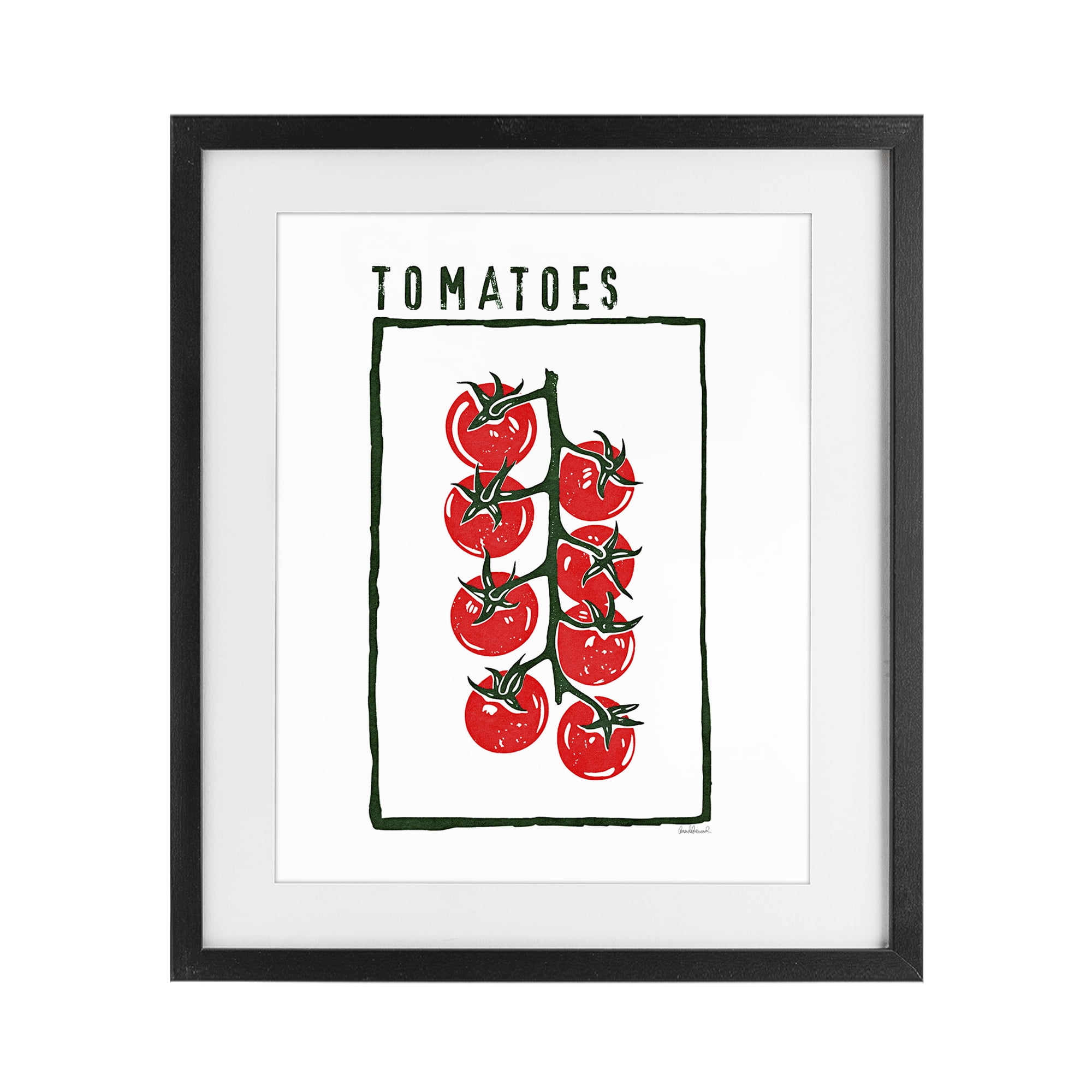 Stupell Industries Ripe Tomatoes Cluster Black Framed Print Under Glass, design by Amanda Greenwood