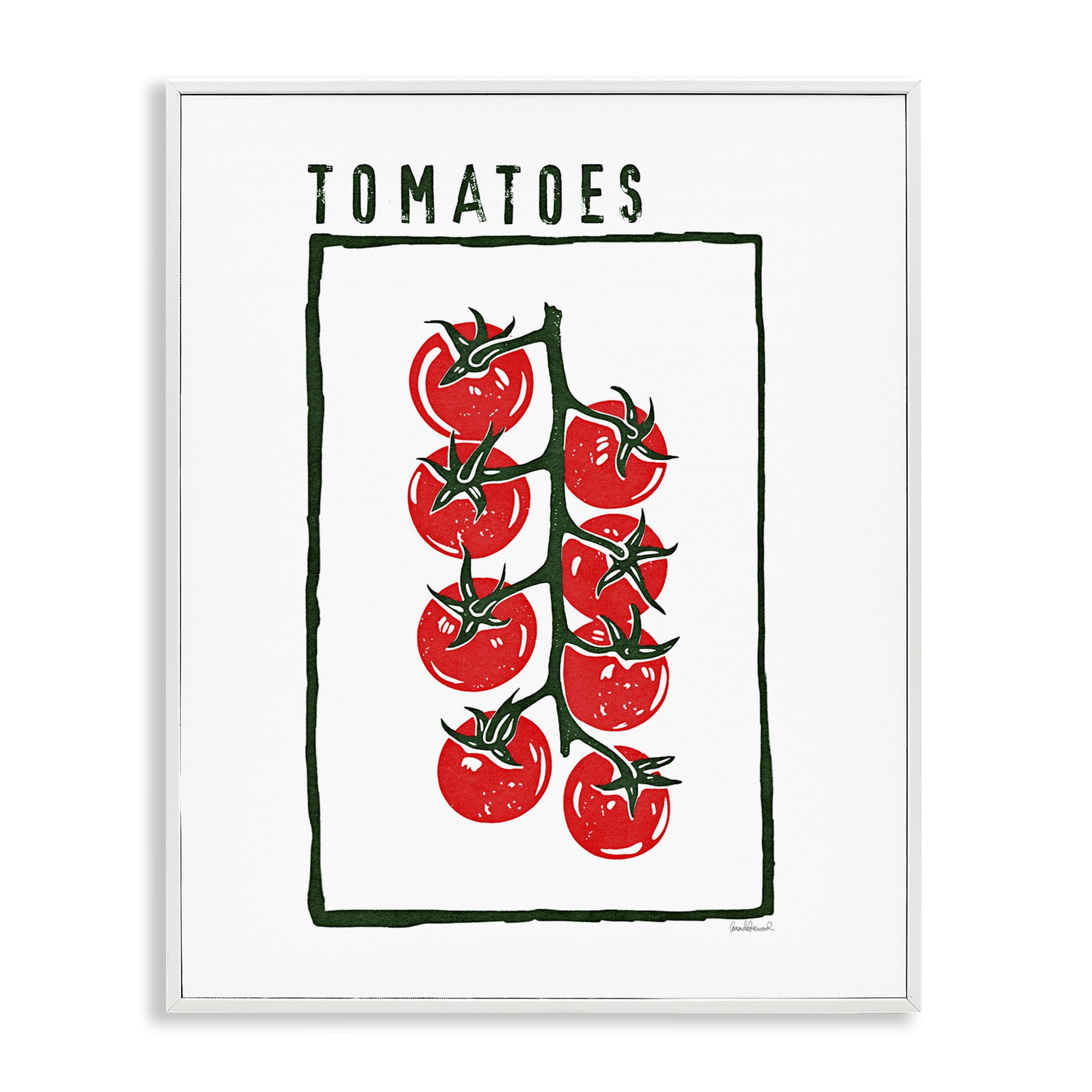 Stupell Industries Ripe Tomatoes Cluster White Framed Giclee Art, design by Amanda Greenwood