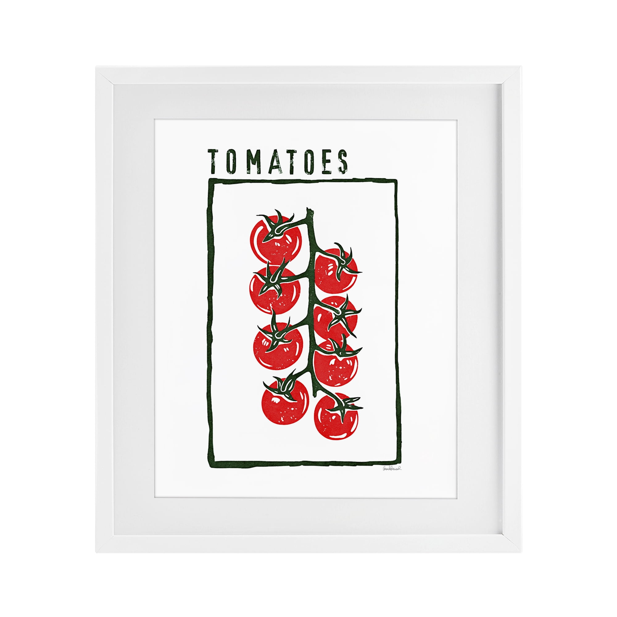 Stupell Industries Ripe Tomatoes Cluster White Framed Print Under Glass, design by Amanda Greenwood