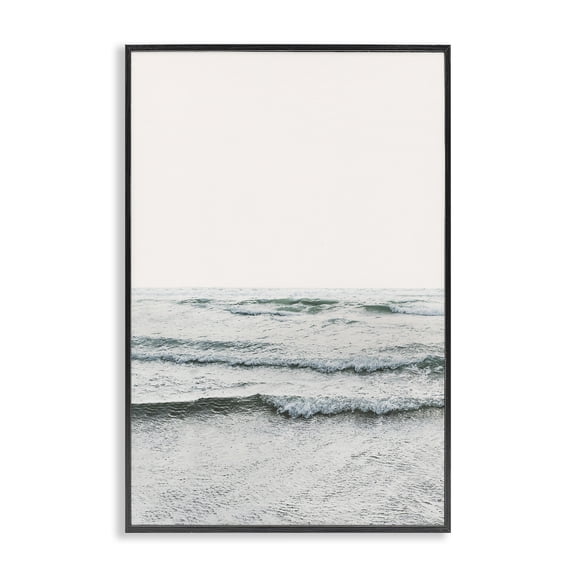 Stupell Industries Rippling Ocean Tide Nautical & Beach Photography Black Framed Art Print Wall Art, 16 x 24