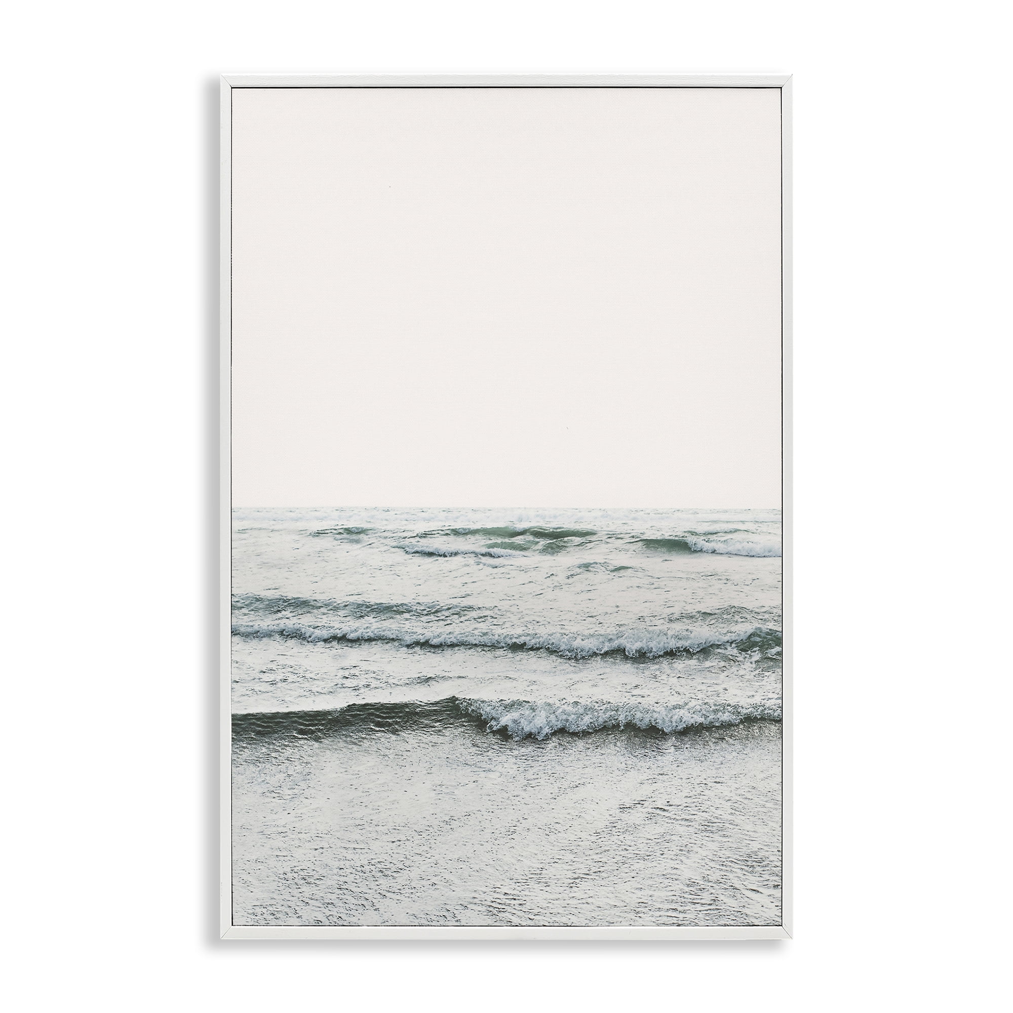 Stupell Industries Rippling Ocean Tide Nautical & Beach Photography White Framed Art Print Wall Art, 16 x 24