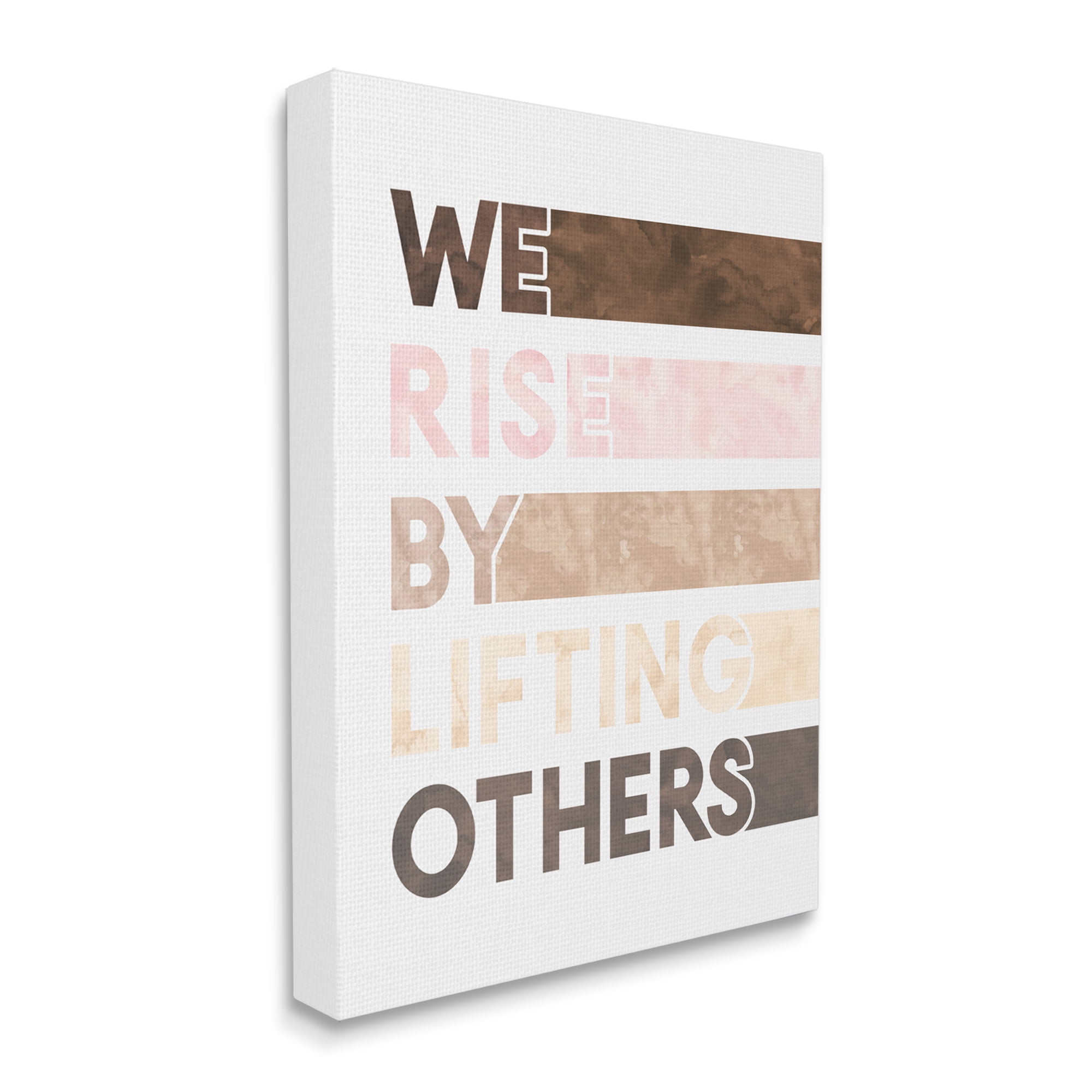 Stupell Industries Rise By Lifting Others Phrase Motivational Help Phrase Typography Painting Gallery Wrapped Canvas Art Print Wall Art, 16 x 20
