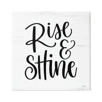 Stupell Industries Rise & Shine Calligraphy Script Rustic Birch Pattern Graphic Art Gallery Wrapped Canvas Print Wall Art, Design by Imperfect Dust