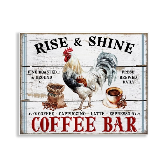 Stupell Industries Rise & Shine Coffee Bar Food & Beverage Painting Unframed Art Print Wall Art, 14 x 11
