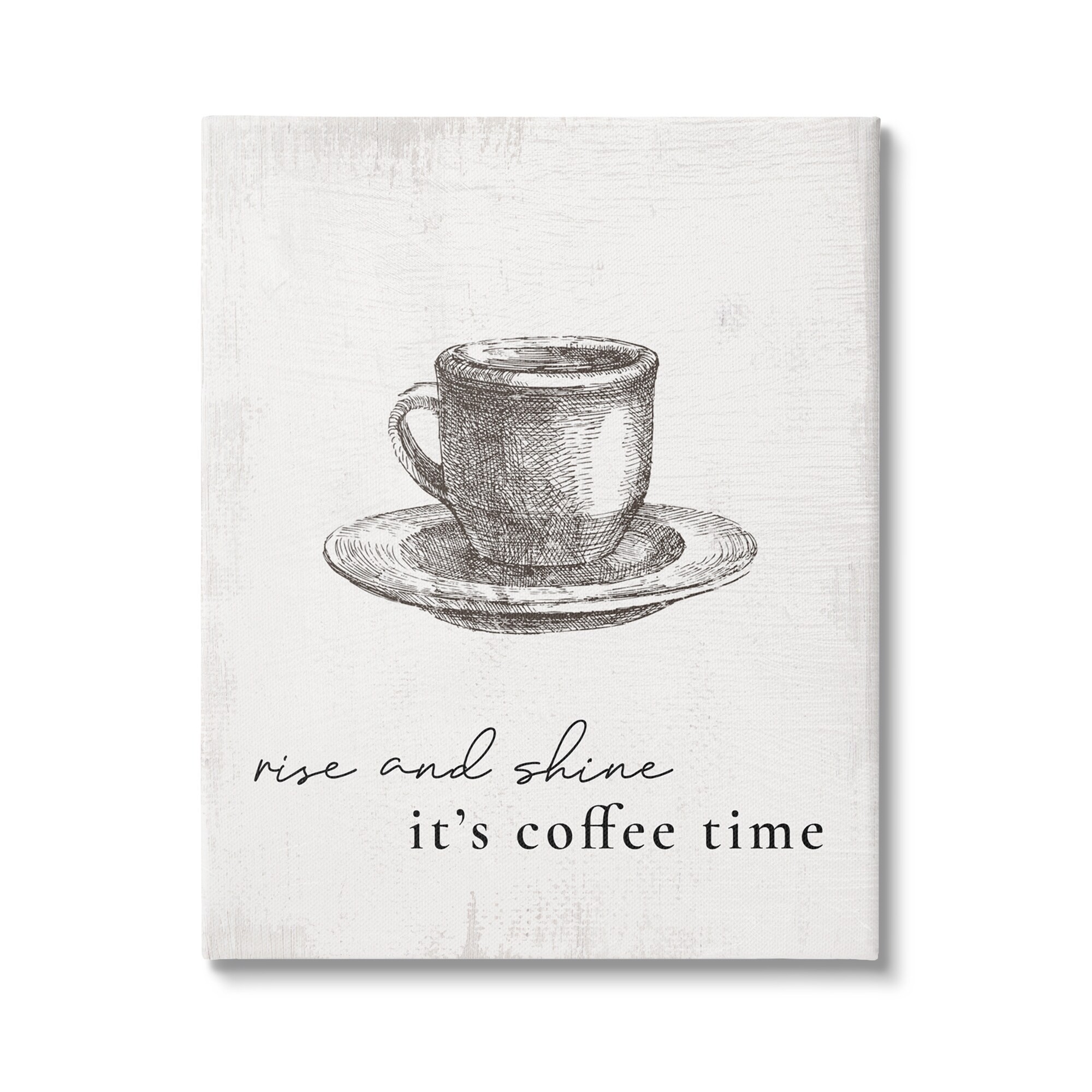 Stupell Industries Rise and Shine Coffee Time Morning Inspirational Phrase,36 x 48, Design by Daphne Polselli