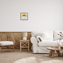 Stupell Industries Rise and Shine Sunflower Yellow Farm Floral Black Framed by Patricia Pinto