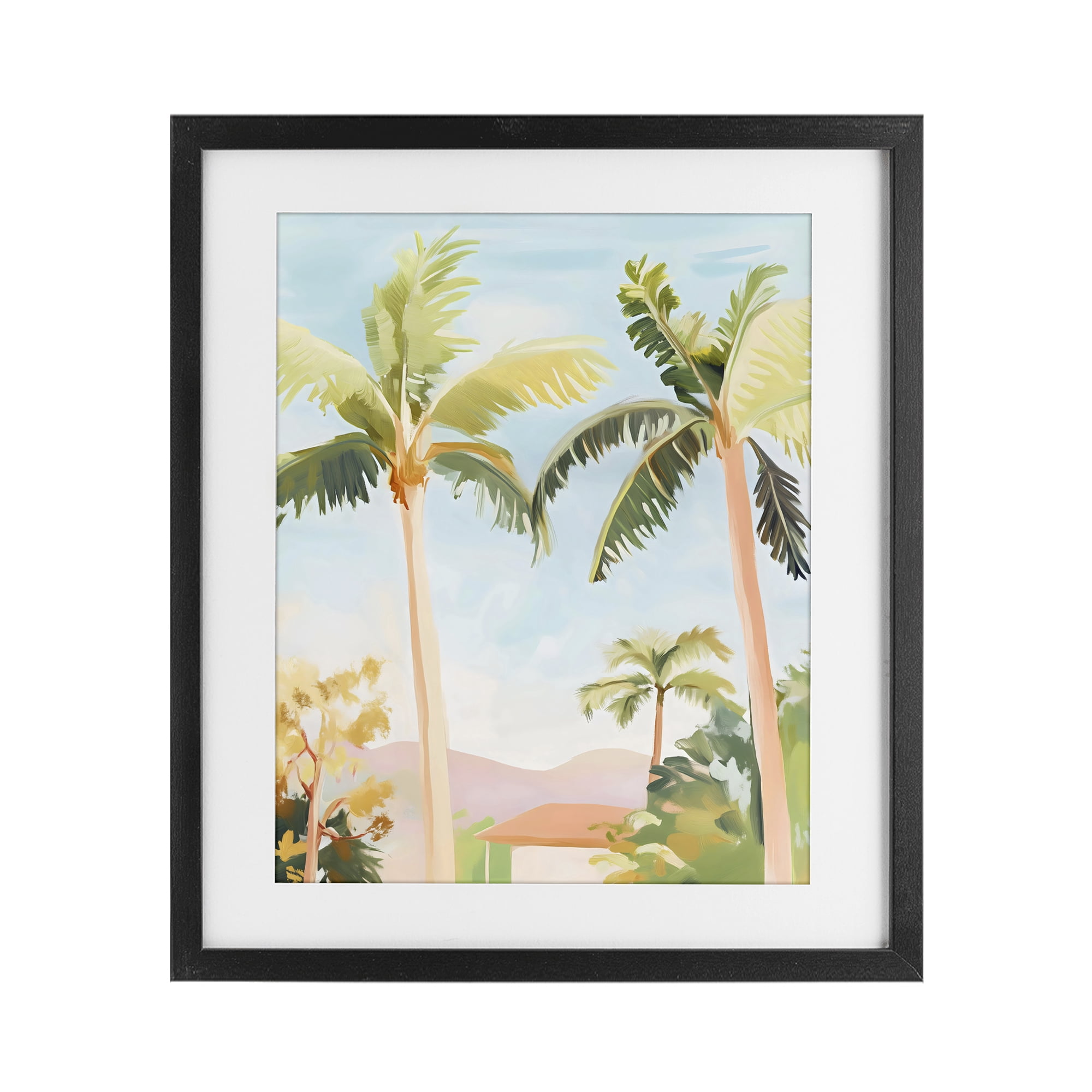 Stupell Industries Rising Above Tropical Palms Black Framed Print Under Glass, design by The Prints Vibe