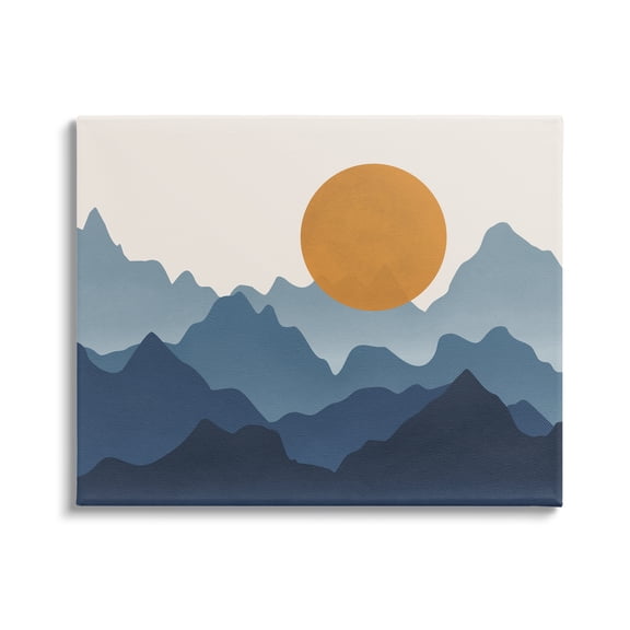 Stupell Industries Rising Sun Jagged Layered Mountain Range Peaks Graphic Art Gallery Wrapped Canvas Print Wall Art, Design by JJ Design House LLC