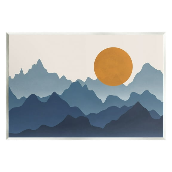 Stupell Industries Rising Sun Jagged Layered Mountain Range Peaks Graphic Art Unframed Art Print Wall Art, Design by JJ Design House LLC