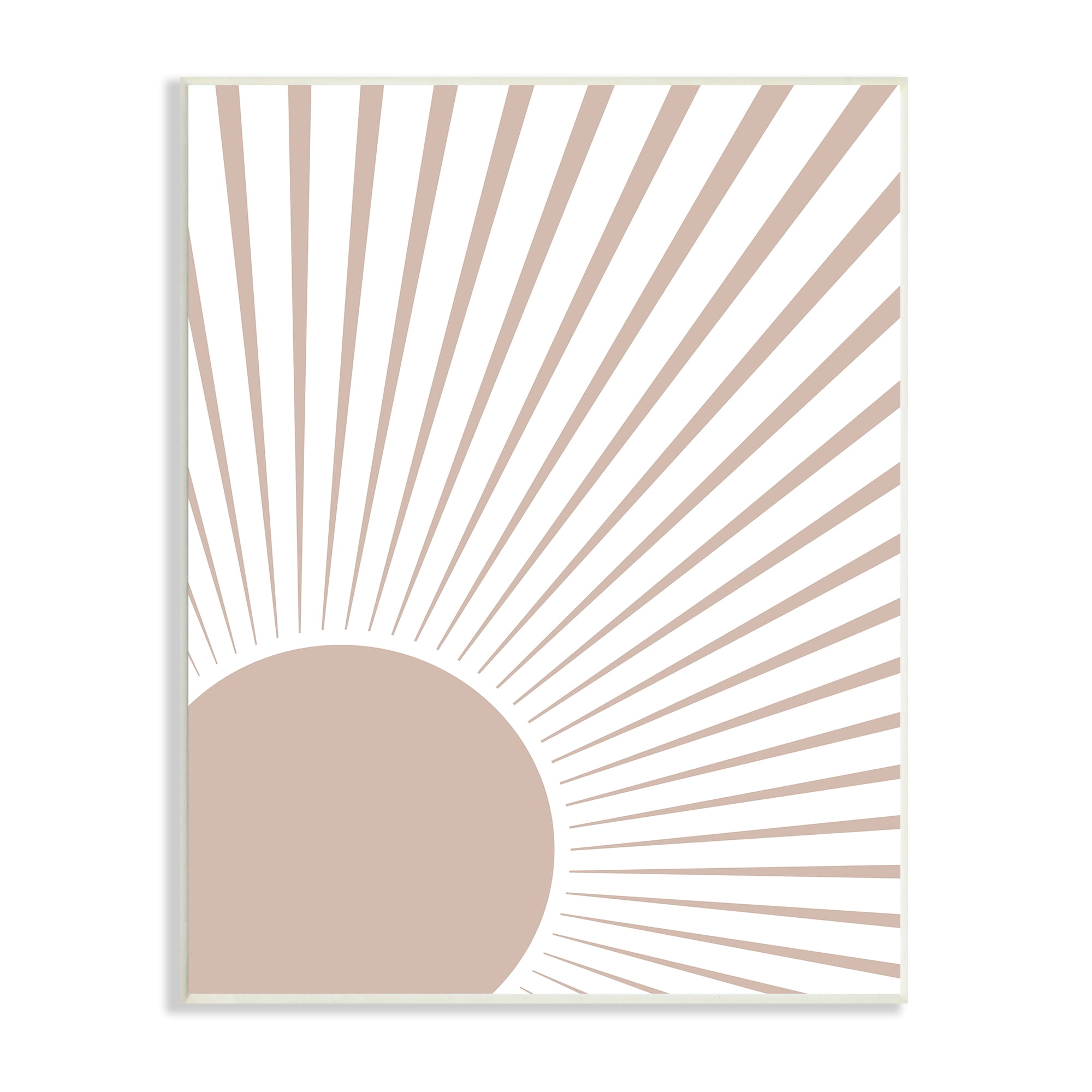 Stupell Industries Rising Sun Light Ray Pop Neutral Geometric Horizon Abstract Painting Unframed Art Print Wall Art, 10 x 15