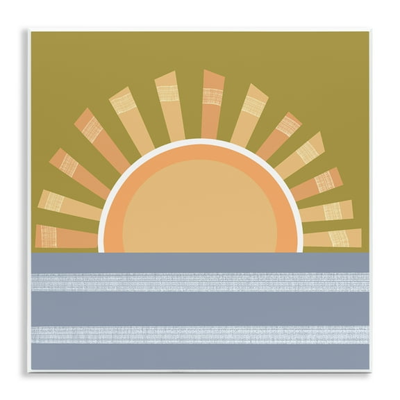 Stupell Industries Rising Sun Over Ocean Landscape & Nature Painting Unframed Art Print Wall Art, 12 x 12