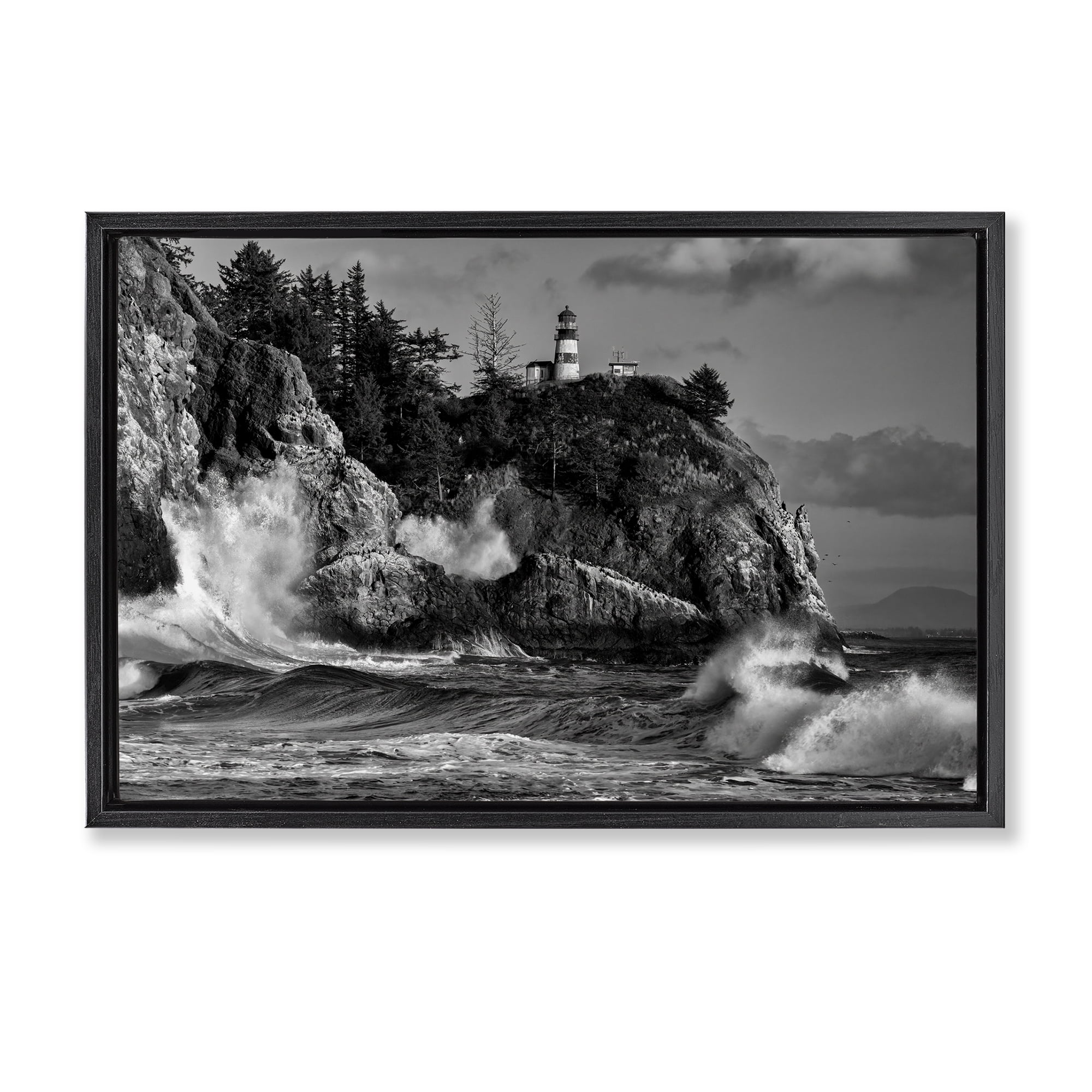 Stupell Industries Rising Tide at Cape Black Framed Floater Canvas Wall Art, design by Rick Berk