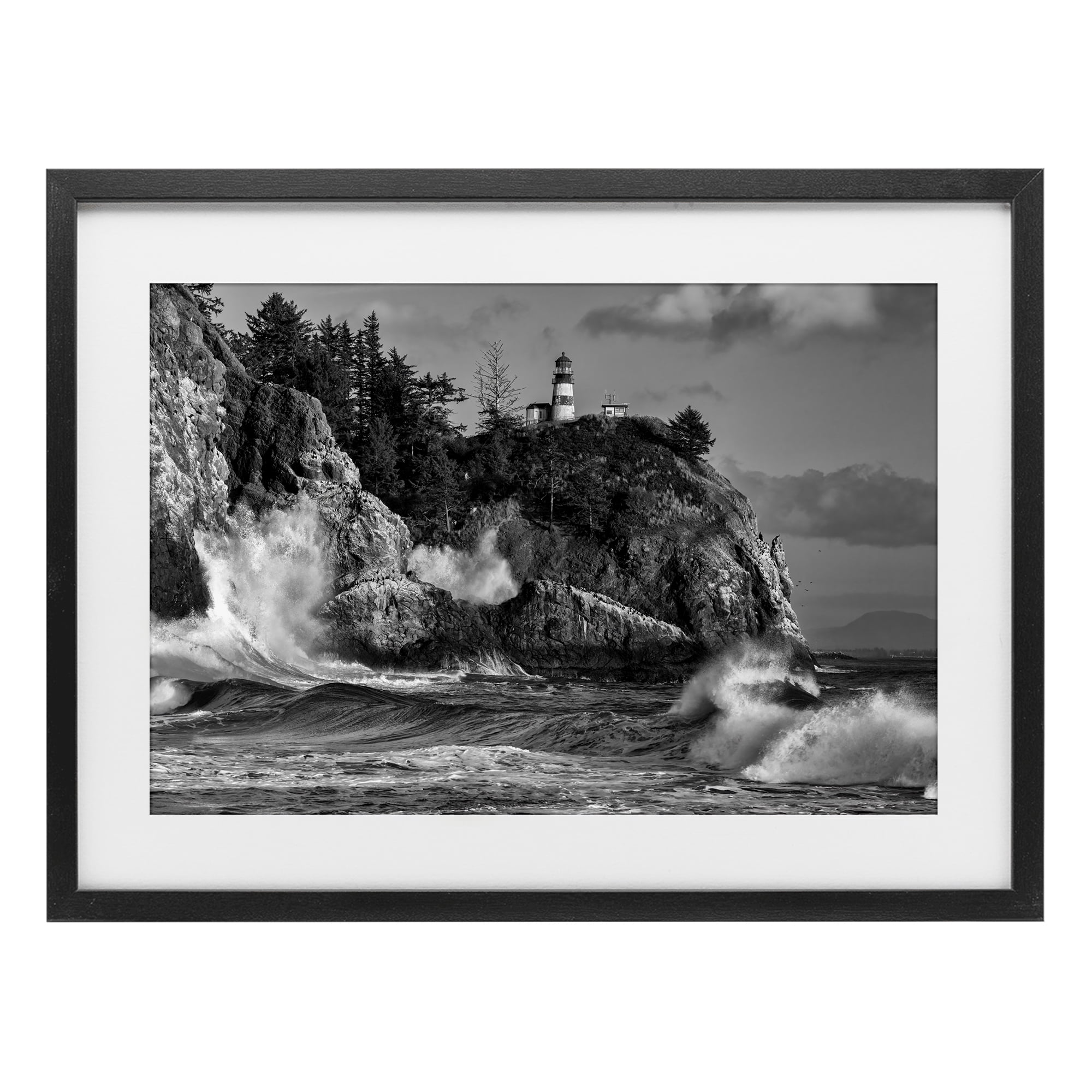 Stupell Industries Rising Tide at Cape Black Framed Print Under Glass, design by Rick Berk