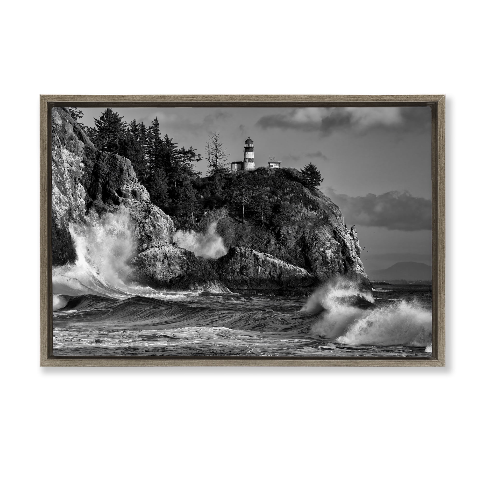 Stupell Industries Rising Tide at Cape Brown Framed Floater Canvas Wall Art, design by Rick Berk