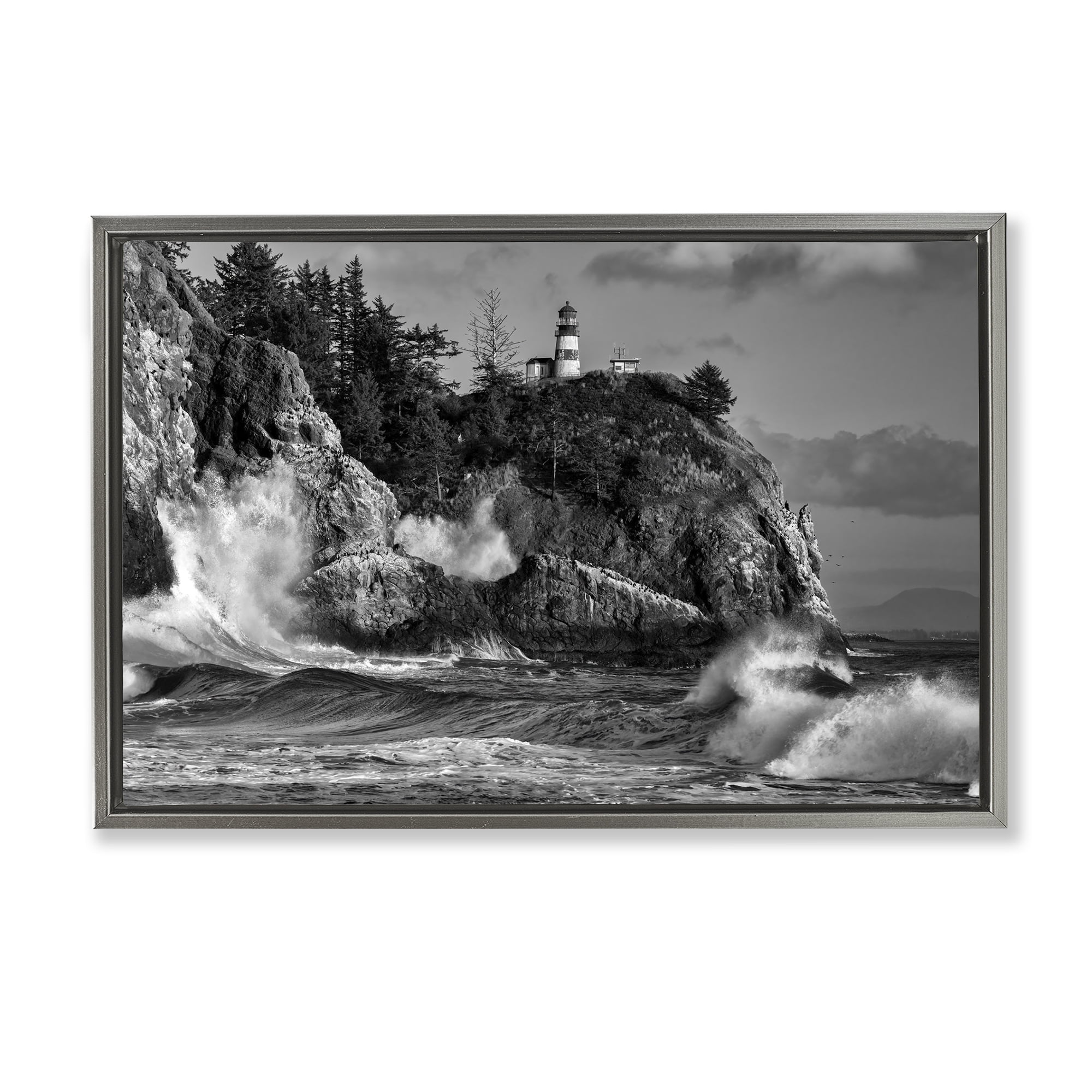 Stupell Industries Rising Tide at Cape Gray Framed Floater Canvas Wall Art, design by Rick Berk