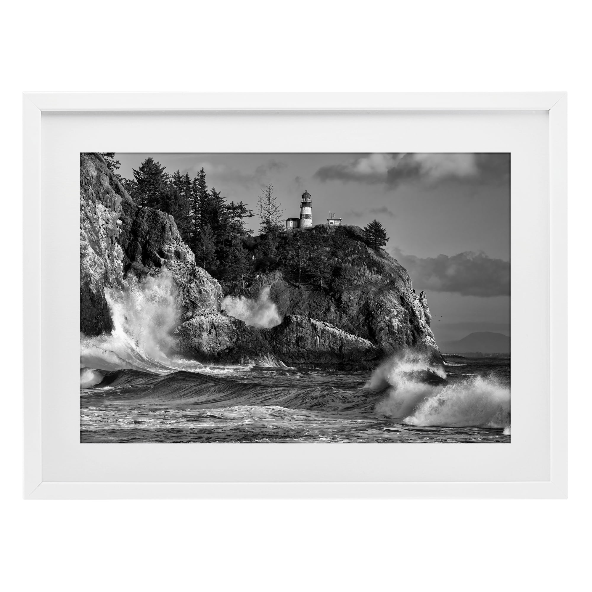 Stupell Industries Rising Tide at Cape White Framed Print Under Glass, design by Rick Berk