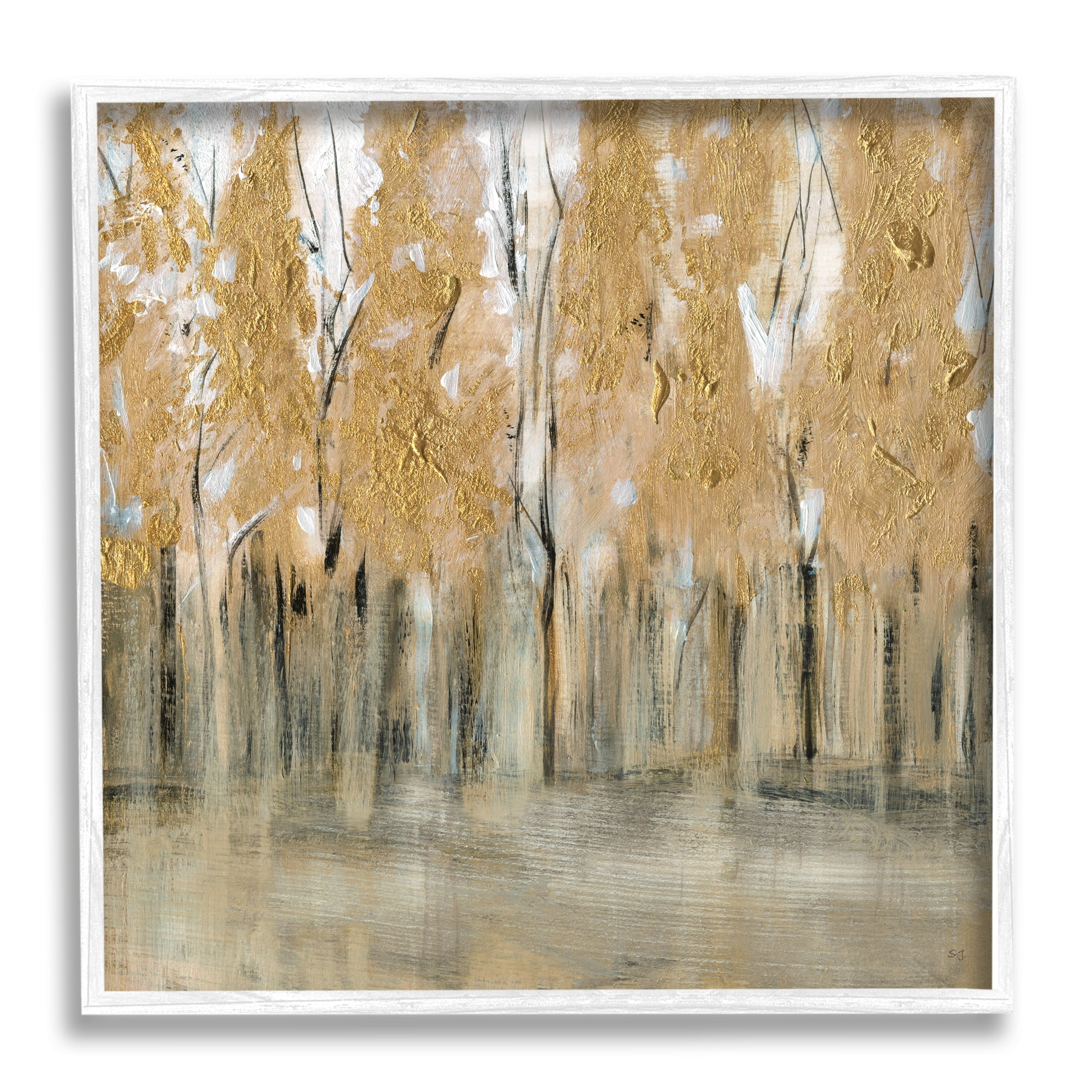 Stupell Industries Rising Tree Forest Abstract Nature Landscape Brown Grey, 17 x 17, Design by Susan Jill