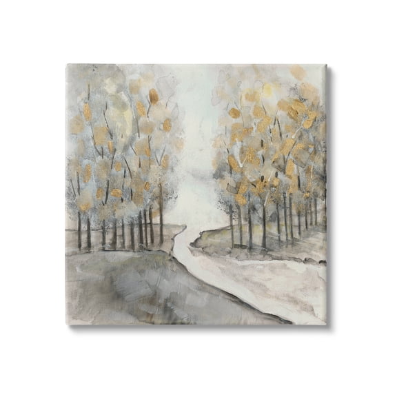 Stupell Industries River Between Tree Forests Abstract Watercolor Landscape Painting, 36 x 36, Design by Susan Jill