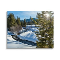 Stupell Industries River Flowing Between Snowy Slopes Distant Mountain Photograph Gallery Wrapped Canvas Print Wall Art, Design by Steve Smith