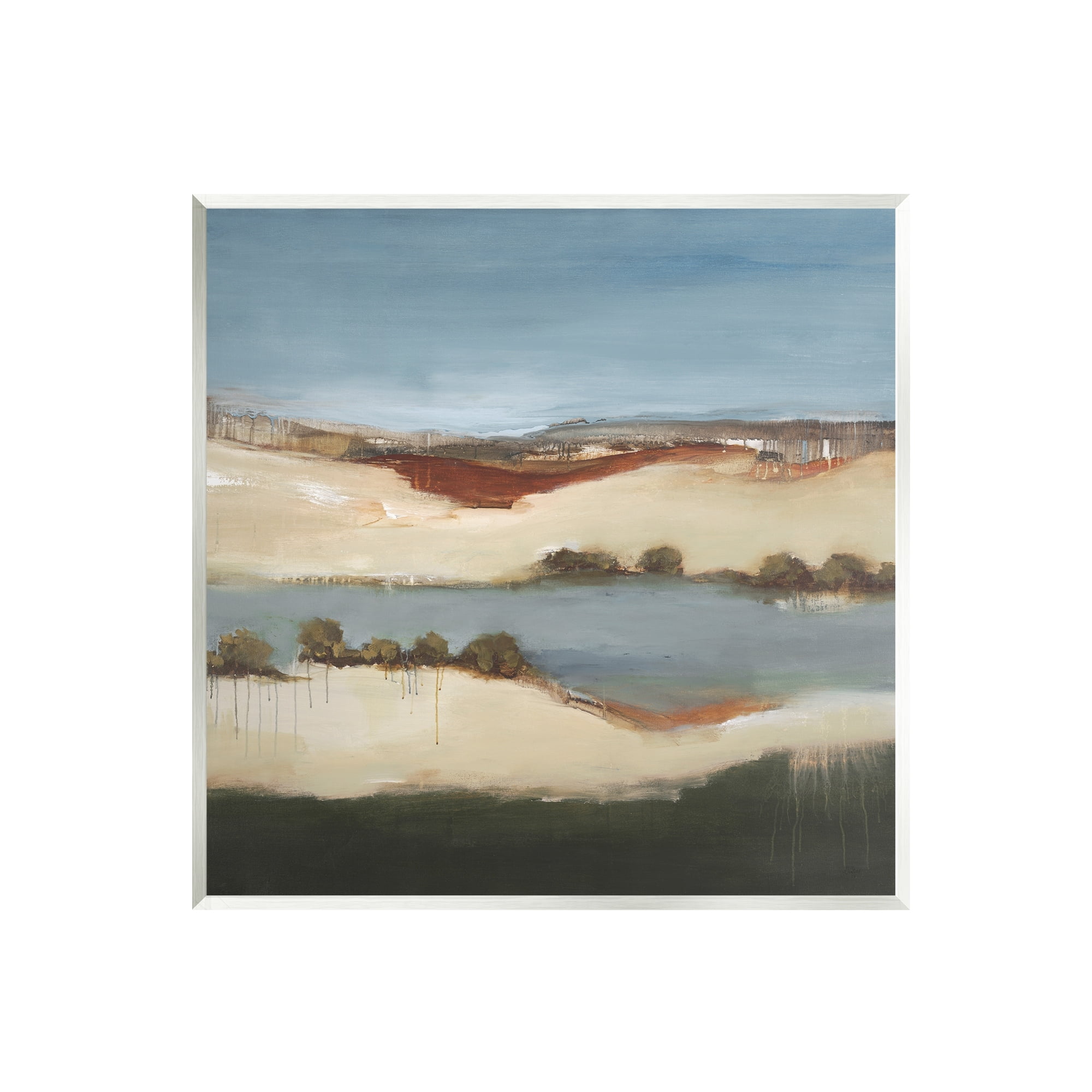 Stupell Industries River Flowing Clear Sky Nature Paint Drip Detail Painting Unframed Art Print Wall Art, Design by Lisa Ridgers