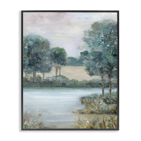 Stupell Industries River Marsh in Forest Landscape & Nature Painting Black Framed Art Print Wall Art, 11 x 14
